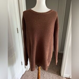 Zenana Premium 1X Brown Sweater